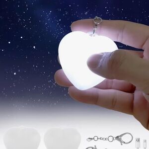 1-Heart-Shaped LED light Keychain for her